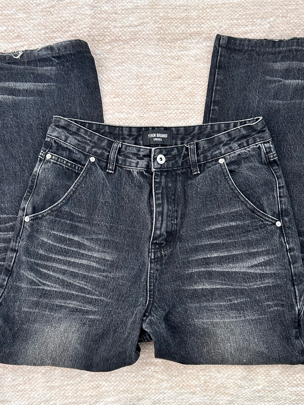 Black wide leg jeans